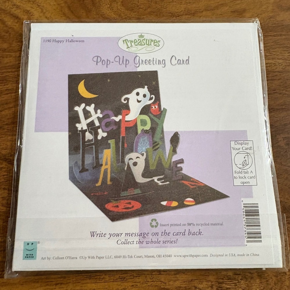 2 Halloween Pop Up Greeting‎ Cards Pumpkin Witch Ghost New Up With Paper - Picture 5 of 7